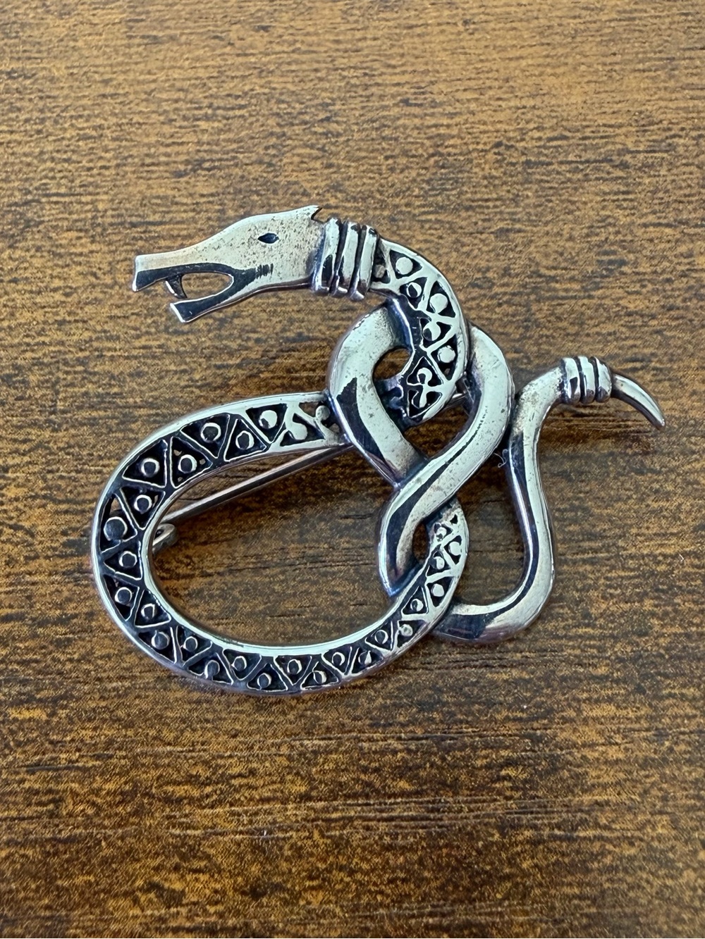 Sterling Silver Serpent Pin